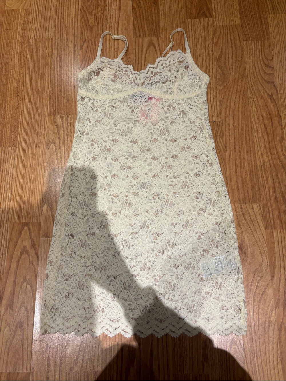 Edikted Cream Lace Mini Slip Dress